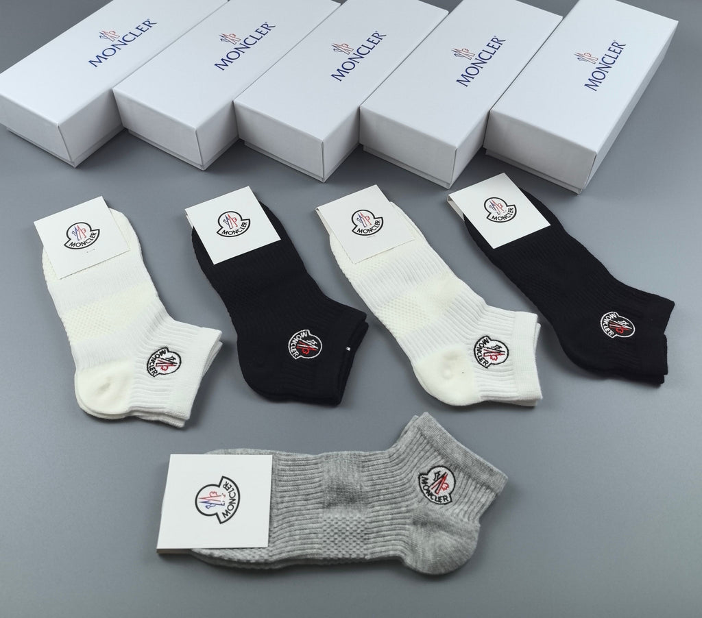 Moncler Cotton Short Socks - 5-Pair Pack