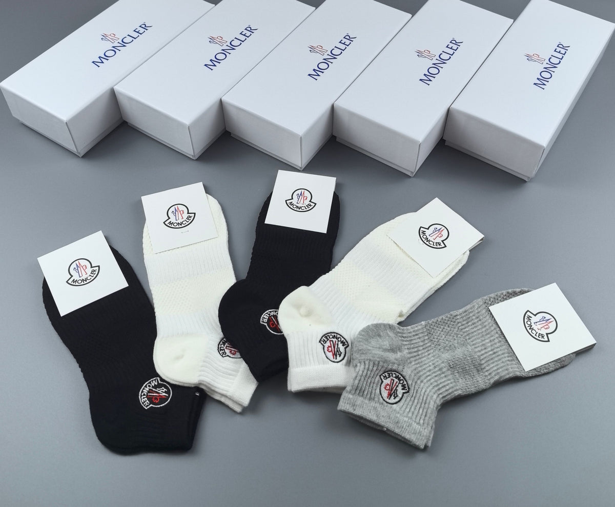 Moncler Cotton Short Socks - 5-Pair Pack