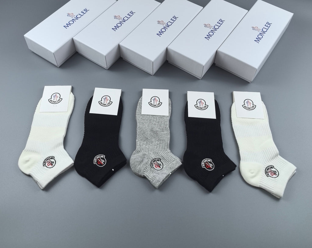 Moncler Cotton Short Socks - 5-Pair Pack