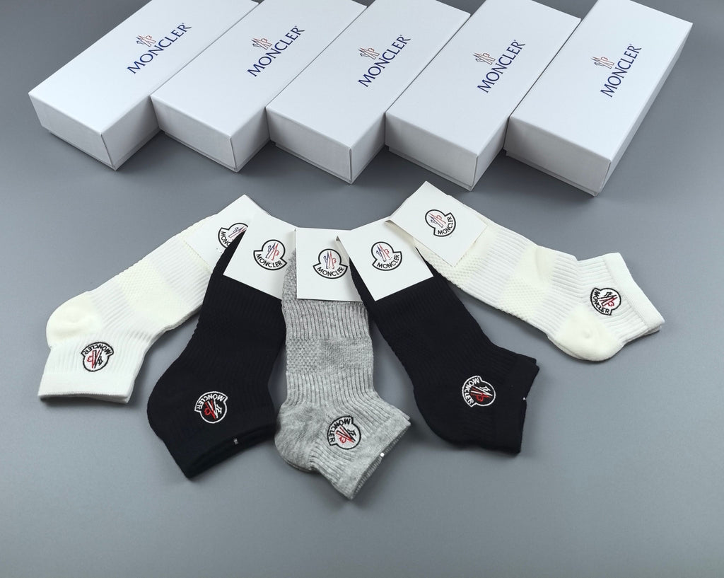 Moncler Cotton Short Socks - 5-Pair Pack