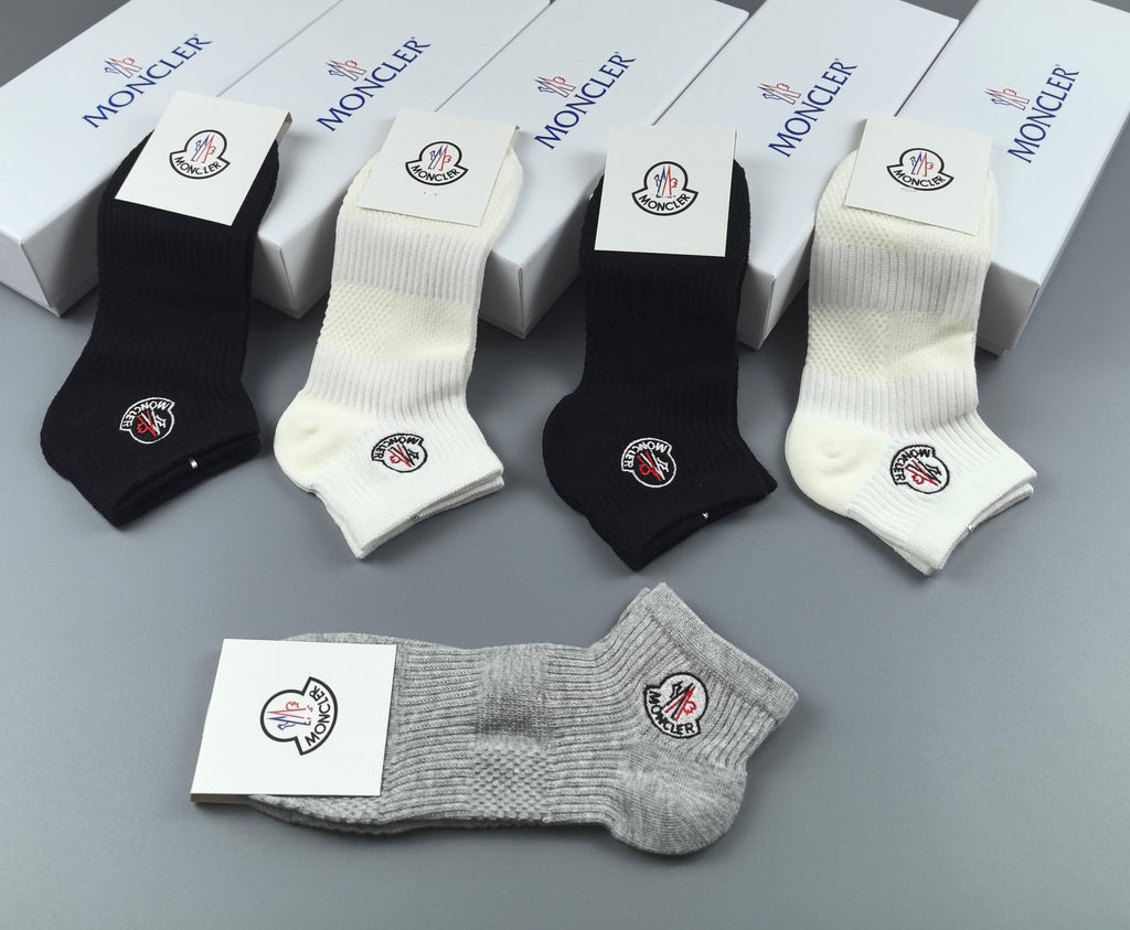 Moncler Cotton Short Socks - 5-Pair Pack