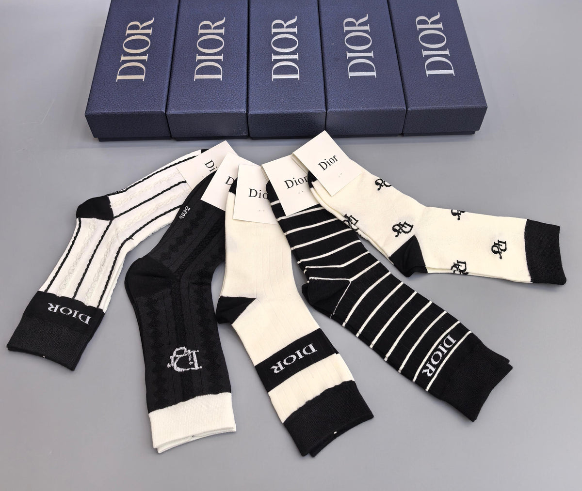 Dior Cotton Crew Socks - 5-Pair Pack