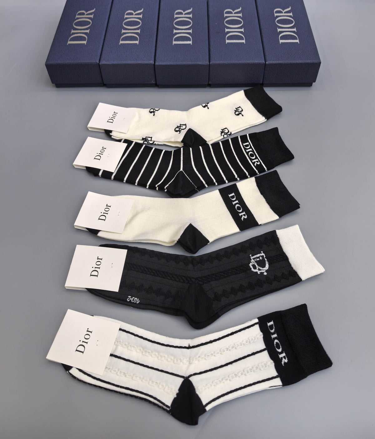 Dior Cotton Crew Socks - 5-Pair Pack