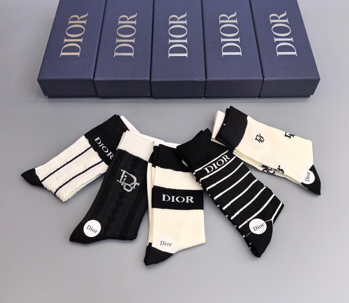 Dior Cotton Crew Socks - 5-Pair Pack