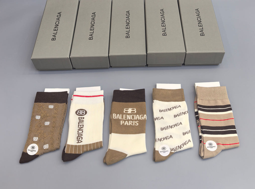 Balenciaga Crew Socks - 5-Pair Pack
