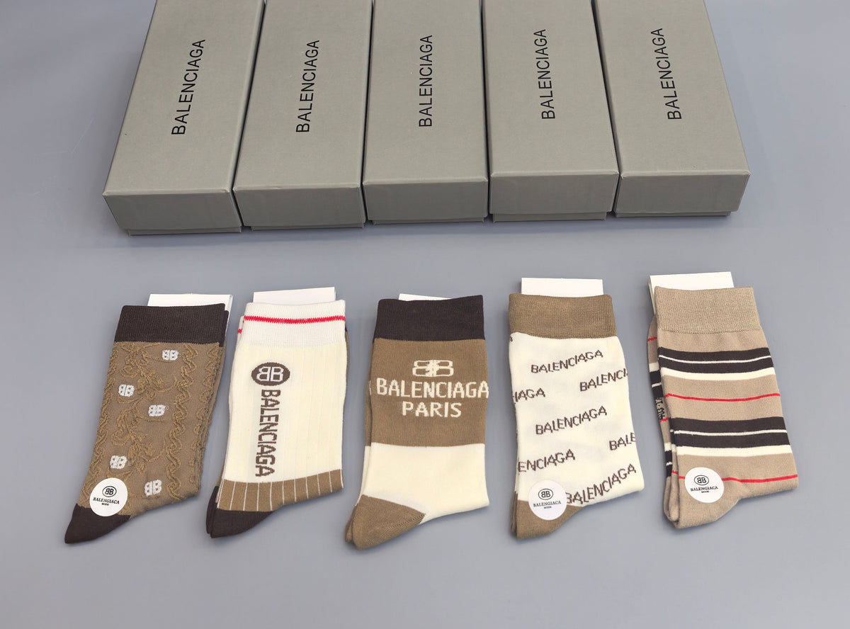 Balenciaga Crew Socks - 5-Pair Pack