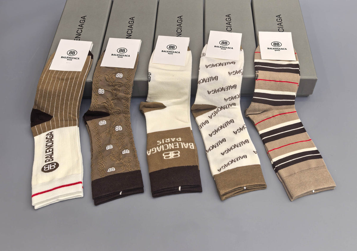 Balenciaga Crew Socks - 5-Pair Pack