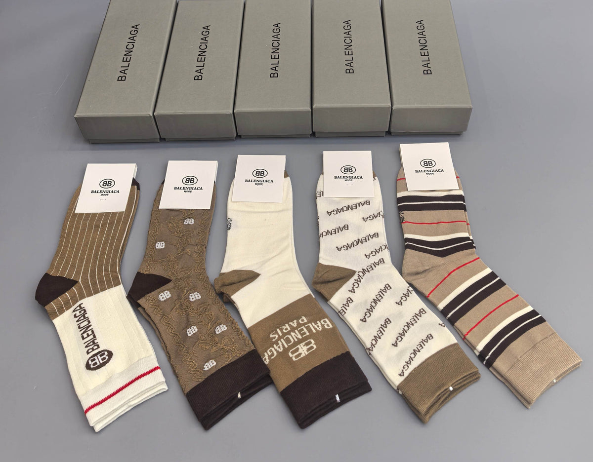 Balenciaga Crew Socks - 5-Pair Pack