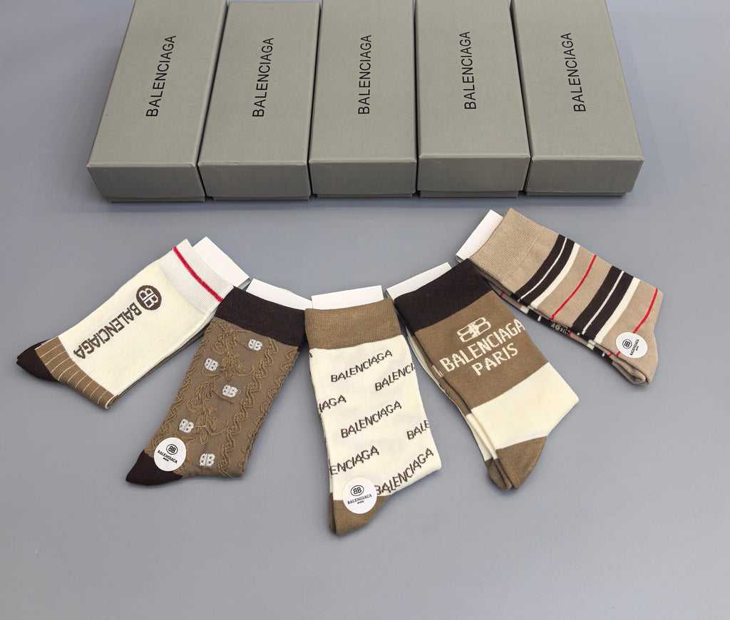 Balenciaga Crew Socks - 5-Pair Pack