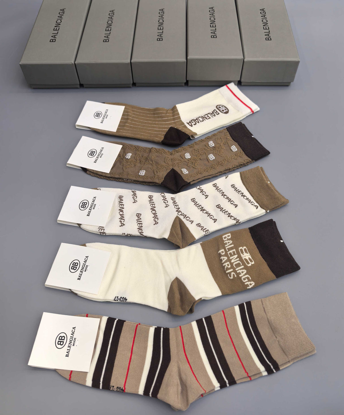 Balenciaga Crew Socks - 5-Pair Pack