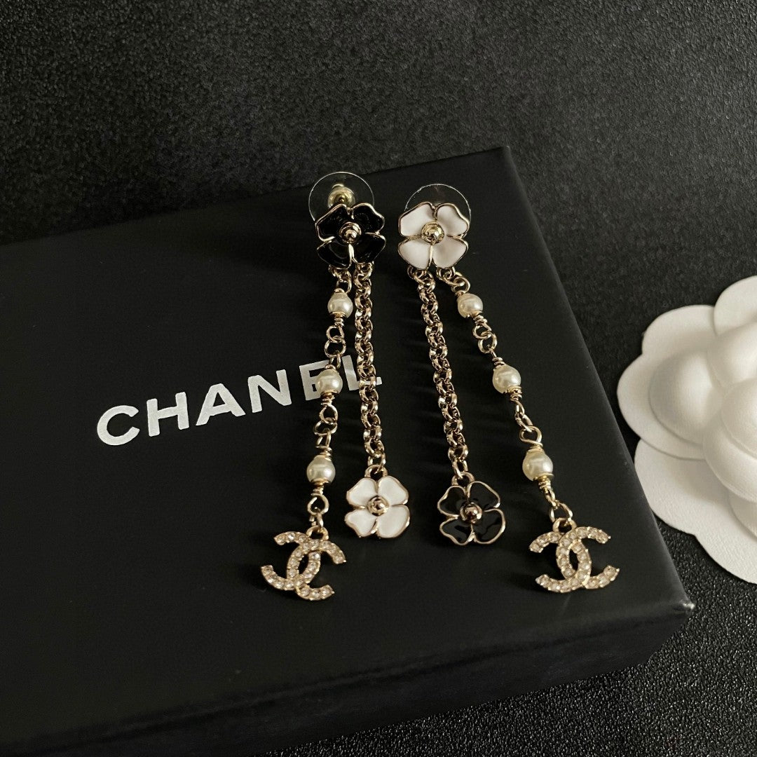 Camellia Statement Earrings in Polished Metal-Tone – Camellia Detail close-up detail