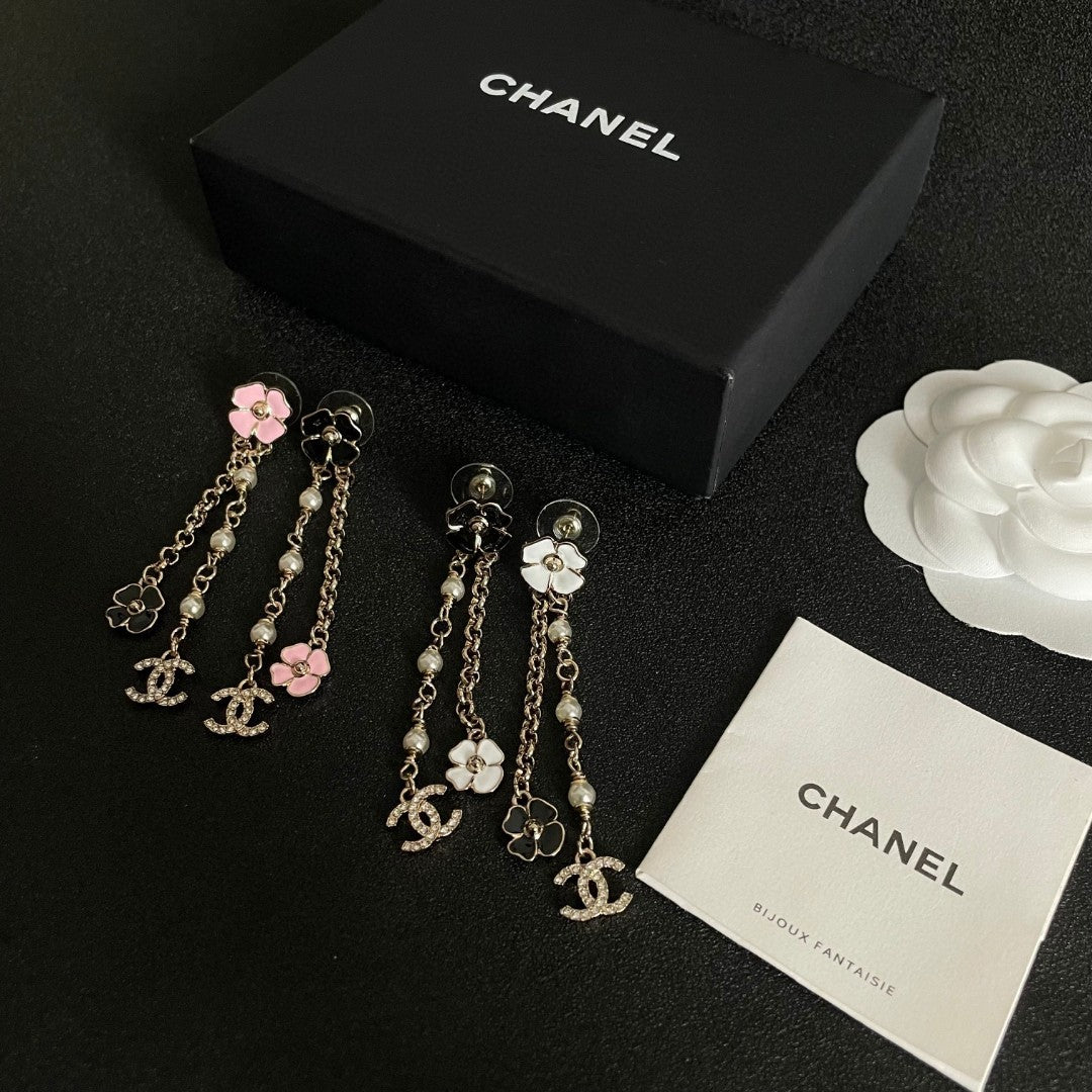 Camellia Statement Earrings in Polished Metal-Tone – Camellia Detail side detail