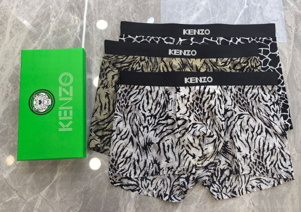 Kenzo Nylon Blend Men's Boxer Briefs - 3-Piece Box