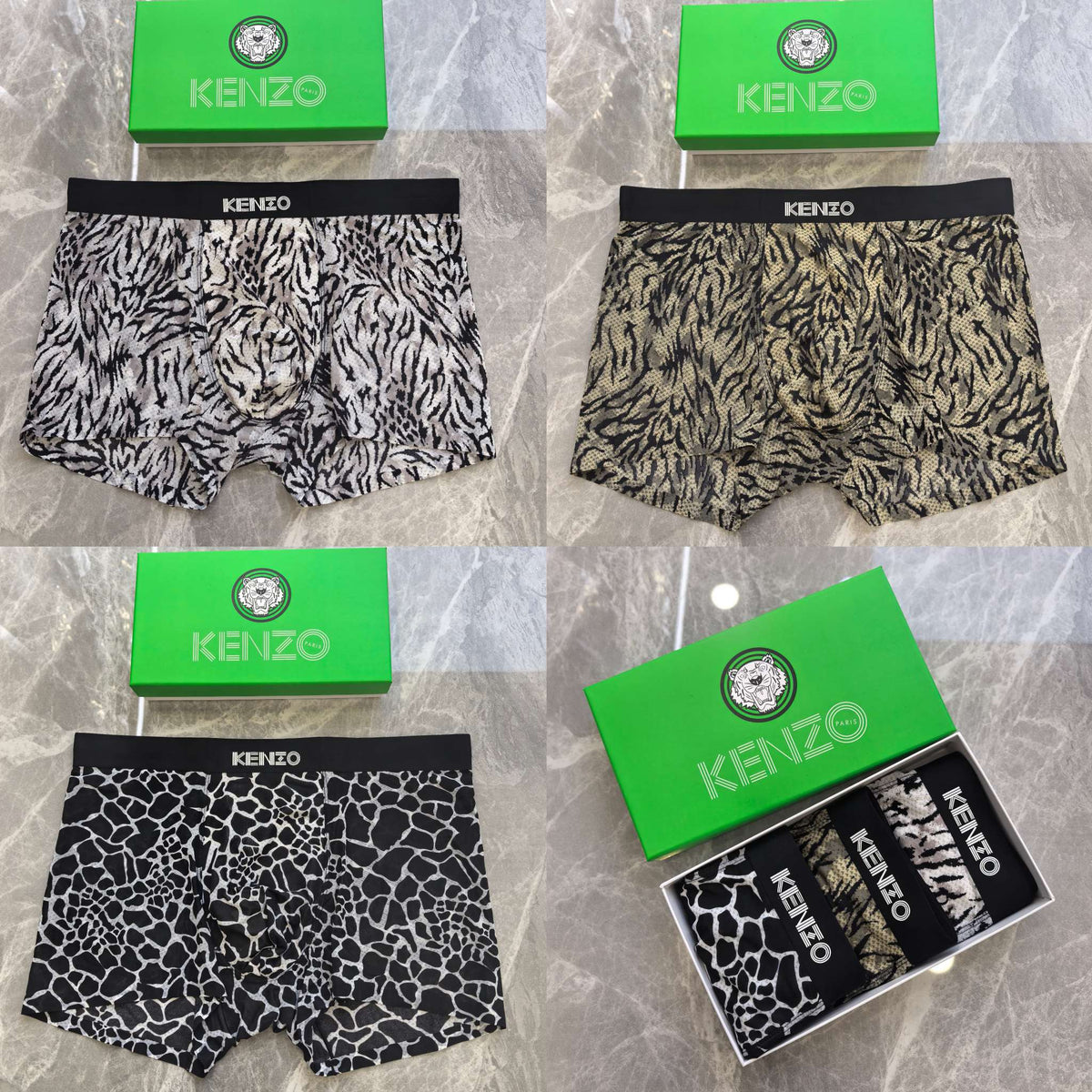 Kenzo Nylon Blend Men's Boxer Briefs - 3-Piece Box