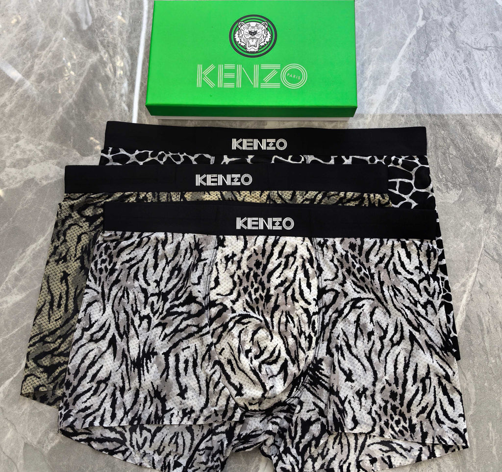 Kenzo Nylon Blend Men's Boxer Briefs - 3-Piece Box