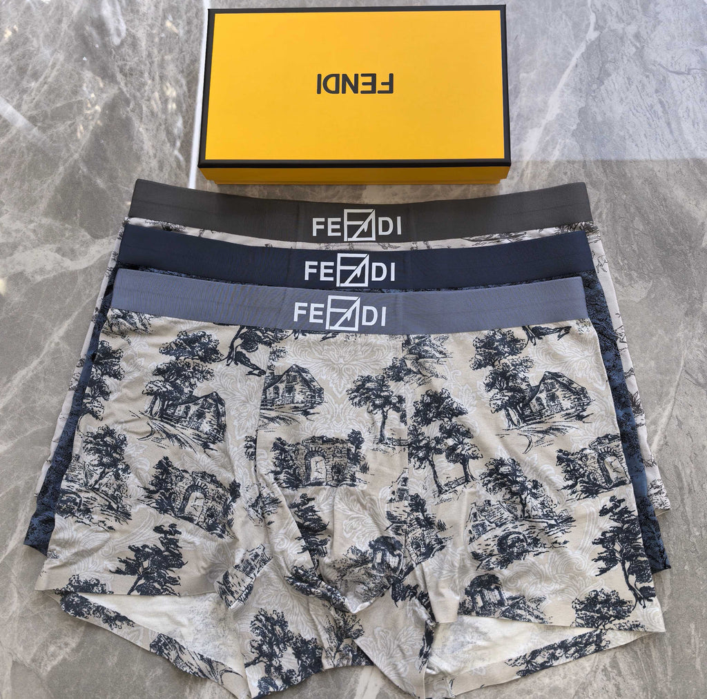 Fendi Modal Men's Boxer Briefs - 3-Piece Box