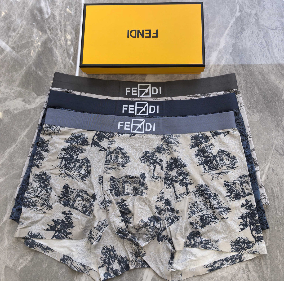 Fendi Modal Men's Boxer Briefs - 3-Piece Box