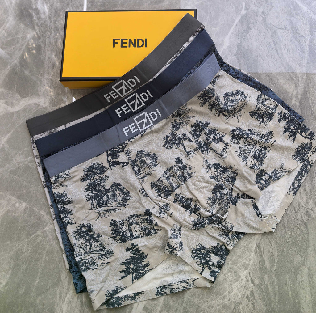 Fendi Modal Men's Boxer Briefs - 3-Piece Box