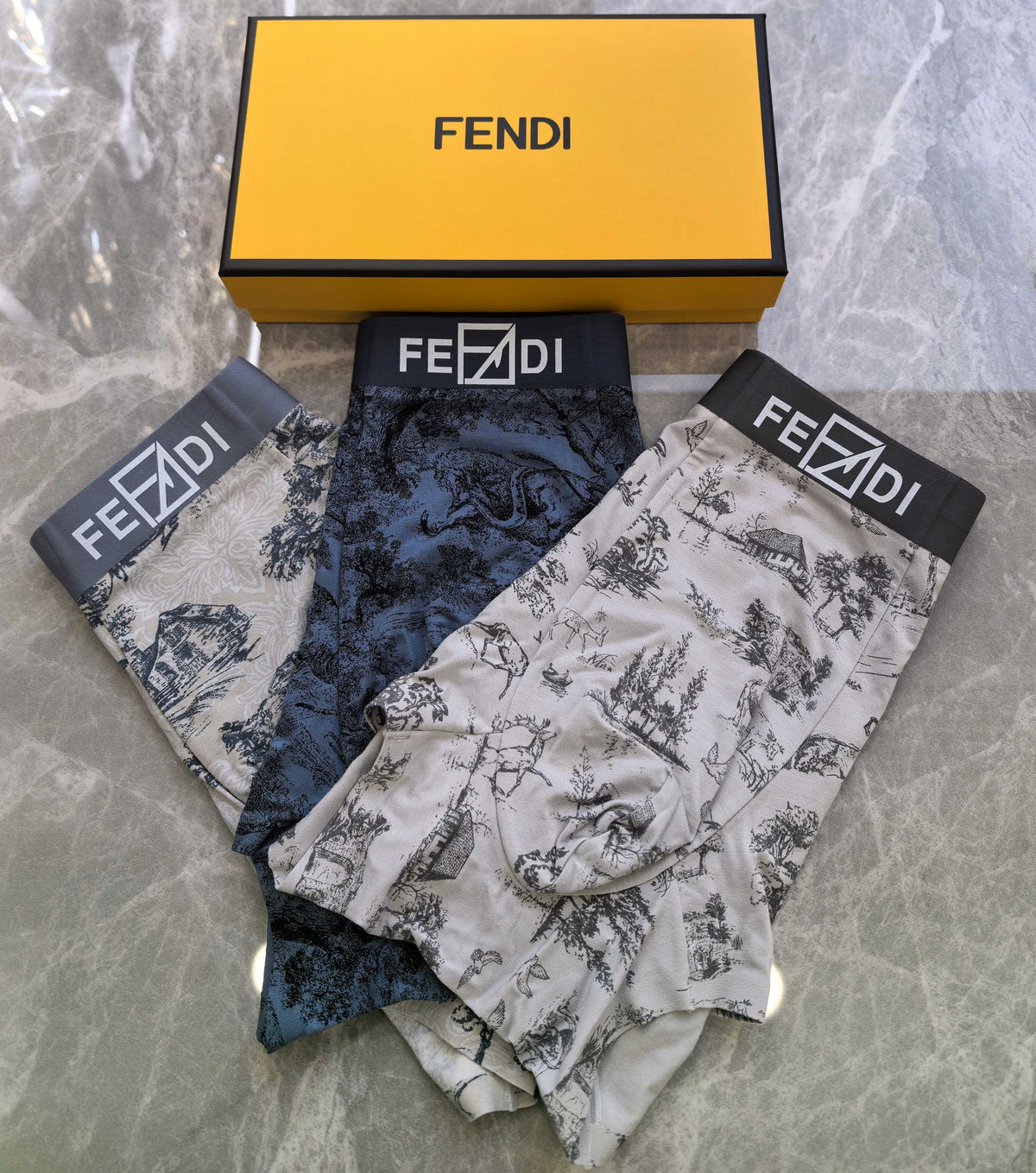 Fendi Modal Men's Boxer Briefs - 3-Piece Box