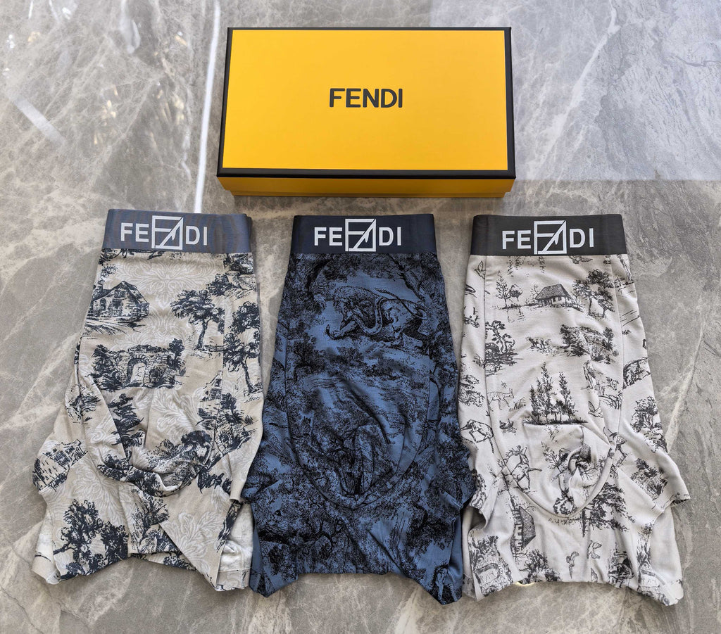 Fendi Modal Men's Boxer Briefs - 3-Piece Box