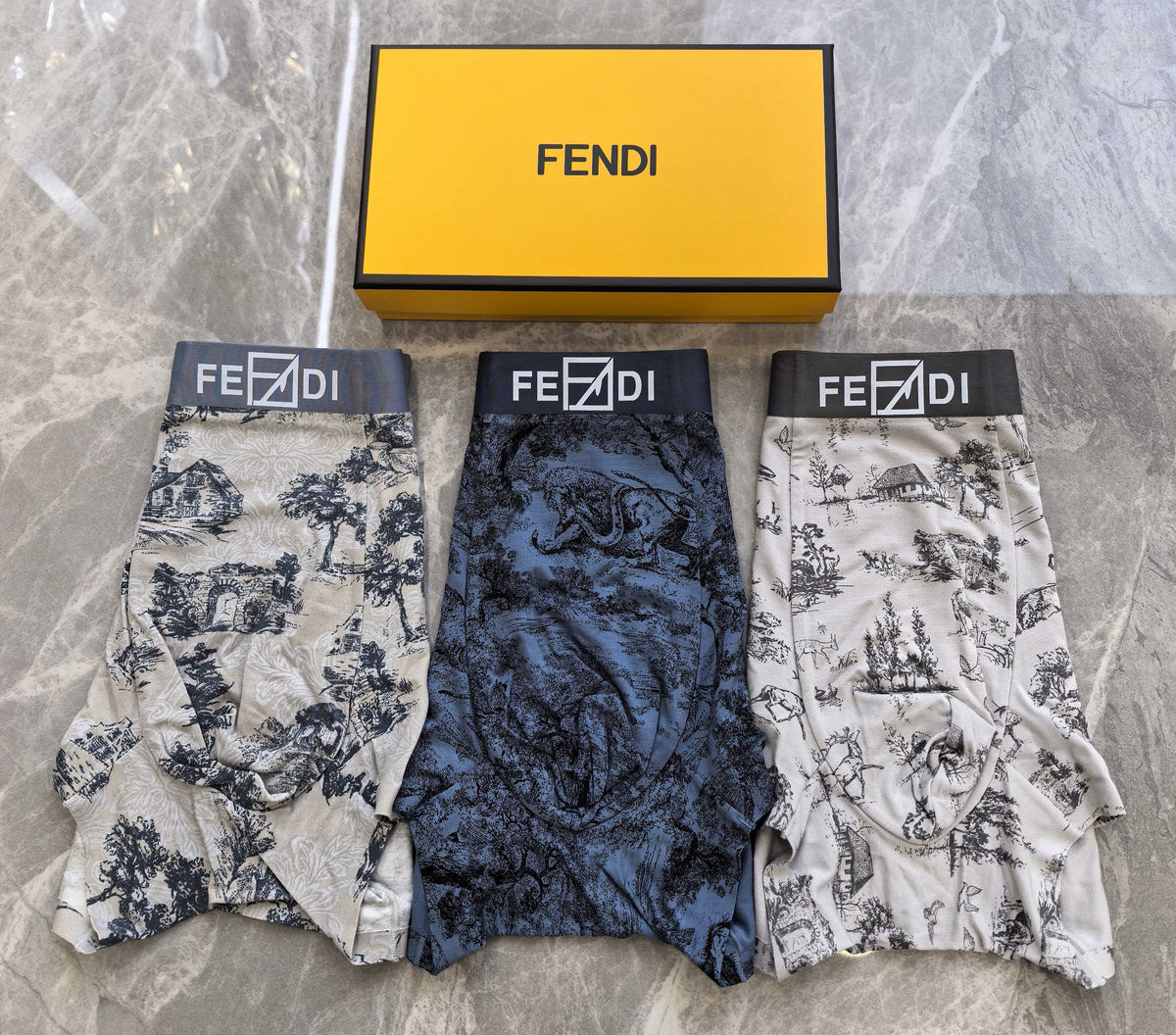 Fendi Modal Men's Boxer Briefs - 3-Piece Box