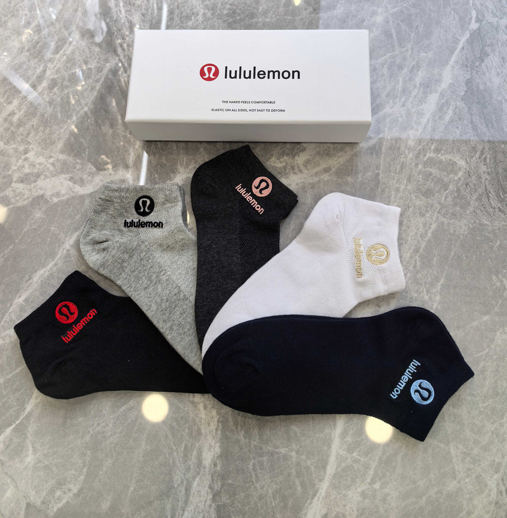 Lululemon Pastel Colour Tonal Waistbands No-Show Socks - 5-Pair Set