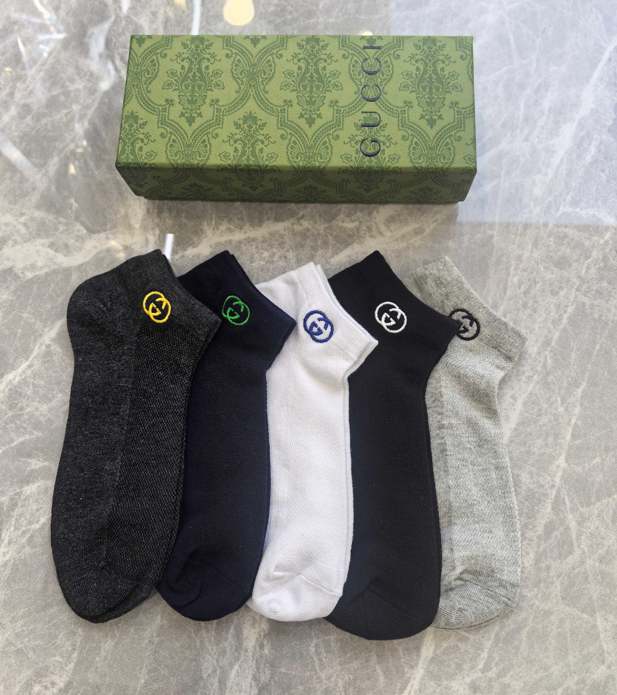 Gucci Massage No-Show Socks – 5-Pair Pack