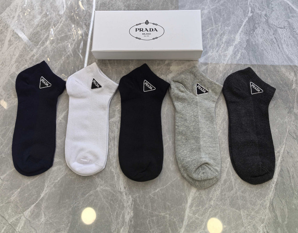 Prada Combed cotton Socks - 5-Pair Set