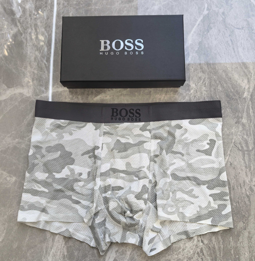 BOSS White Camo Boxer Briefs 3-Piece Box Collection Essentials
