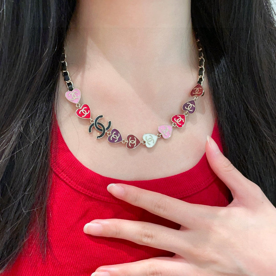 Heart Pendant Necklace in Polished Metal-Tone front product view