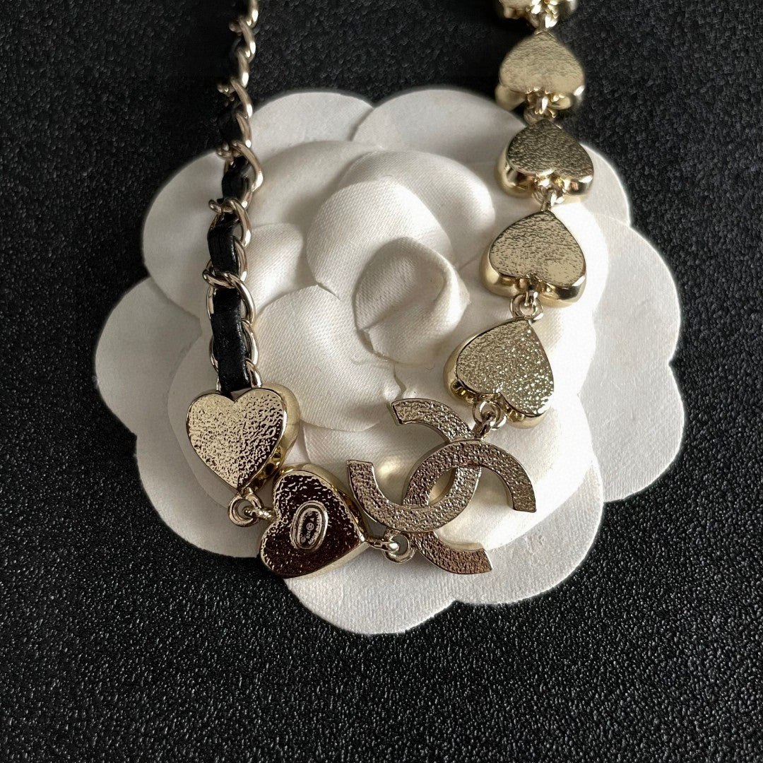 Heart Pendant Necklace in Polished Metal-Tone front product view