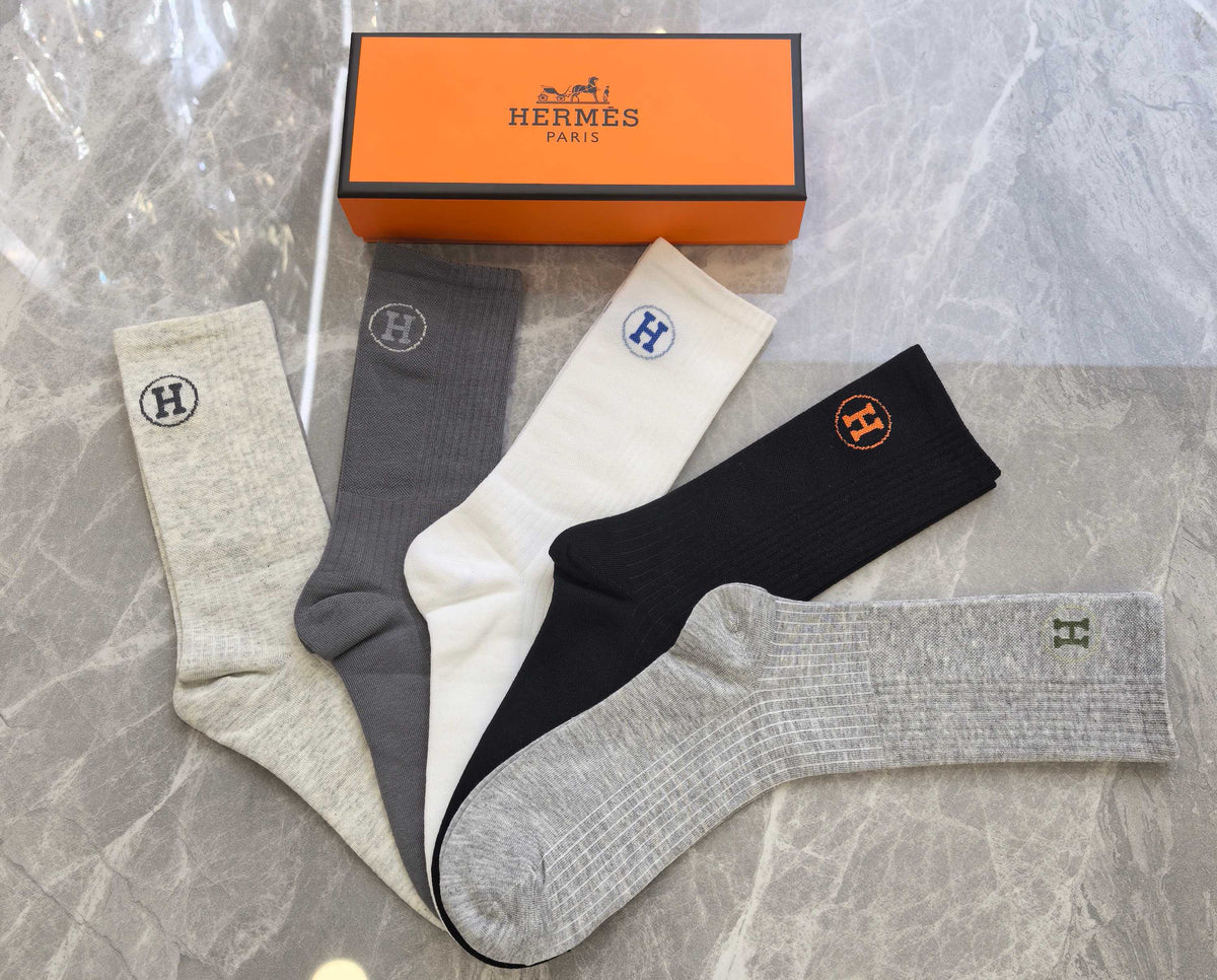Hermes Crew Socks - 5-Pair Pack