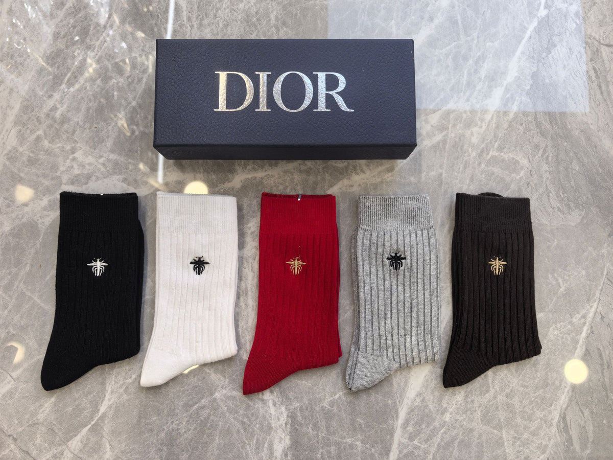 Dior Cotton Crew Socks - 5-Pair Pack