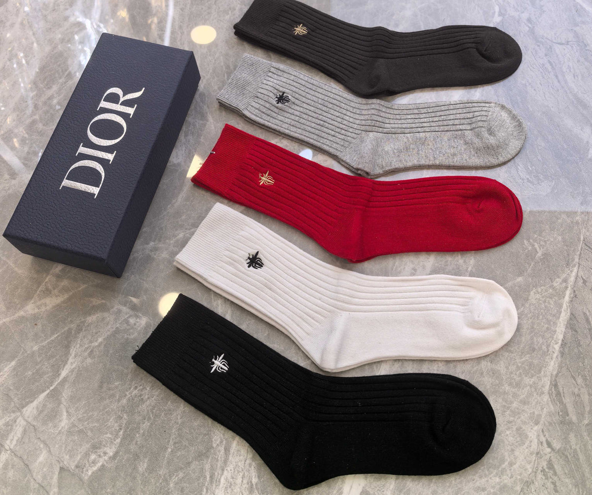 Dior Cotton Crew Socks - 5-Pair Pack