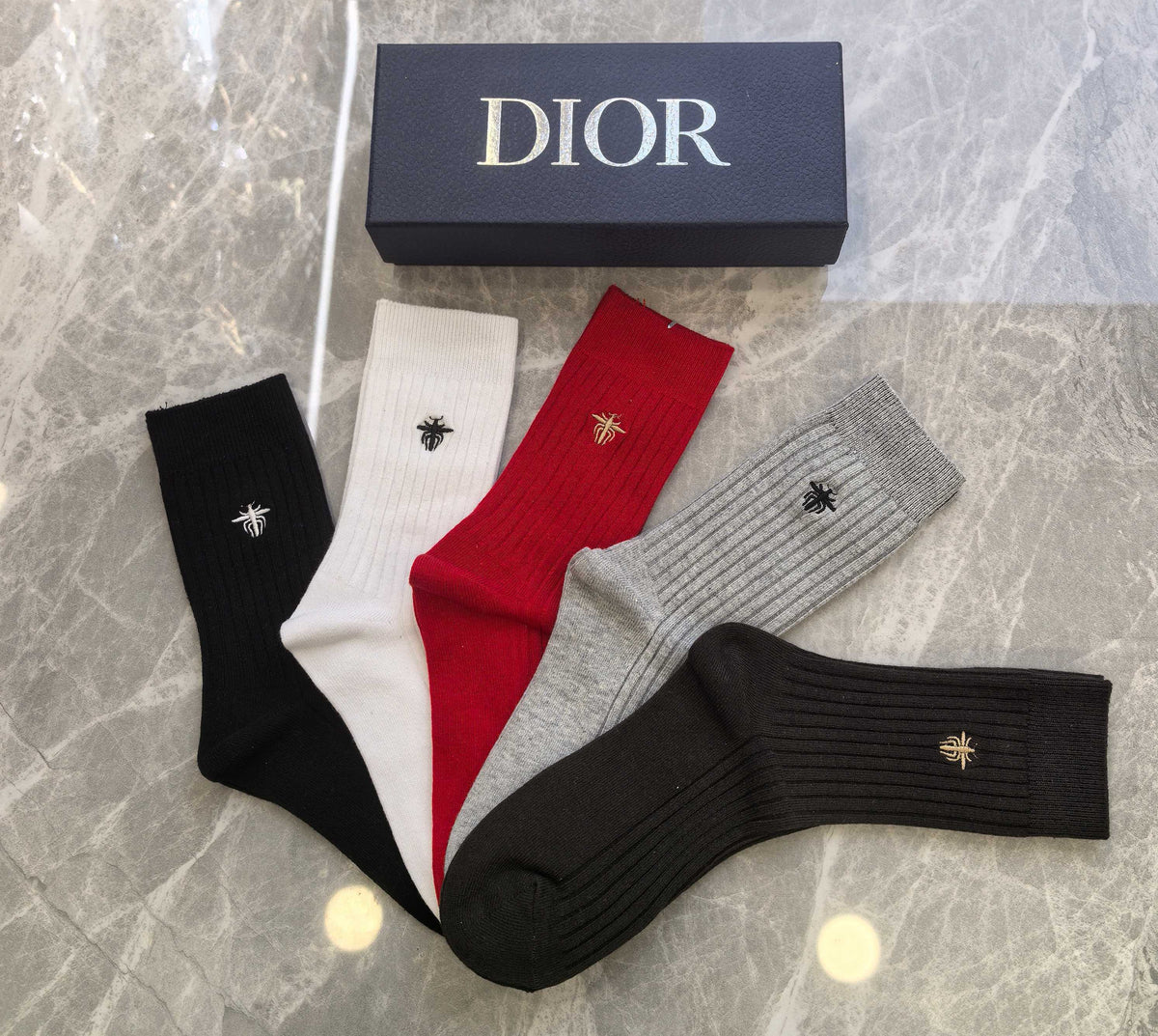 Dior Cotton Crew Socks - 5-Pair Pack