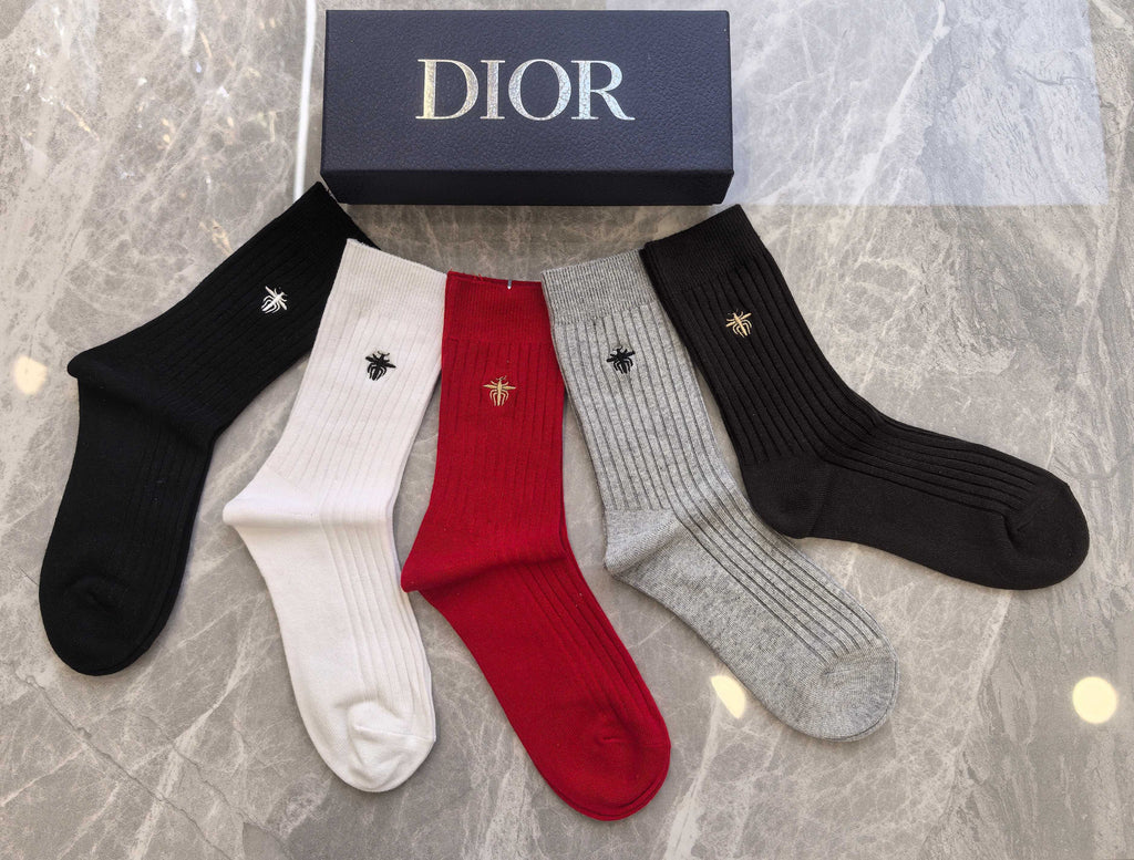 Dior Cotton Crew Socks - 5-Pair Pack