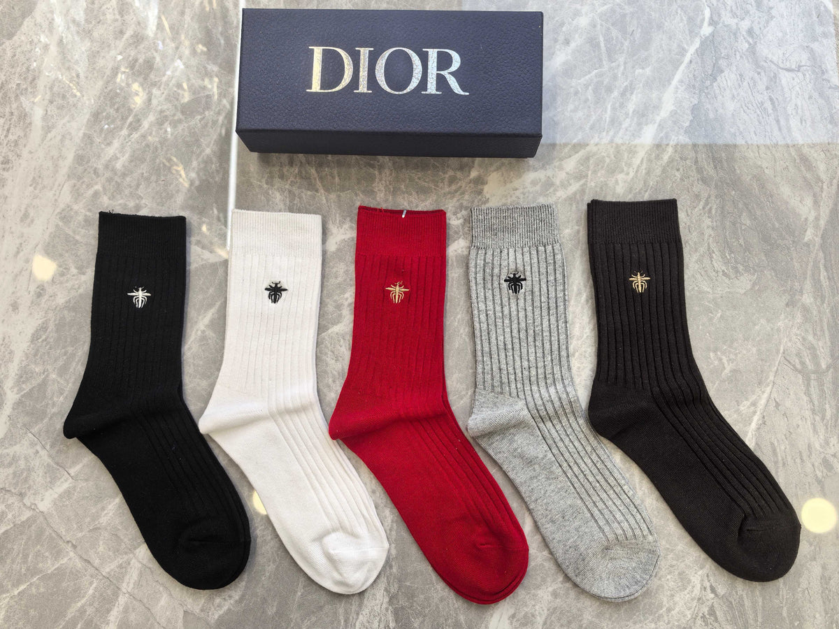 Dior Cotton Crew Socks - 5-Pair Pack
