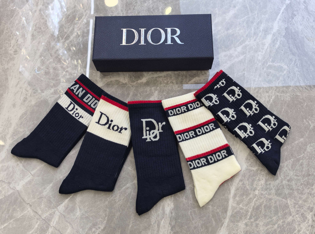 Dior Cotton Crew Socks - 5-Pair Pack