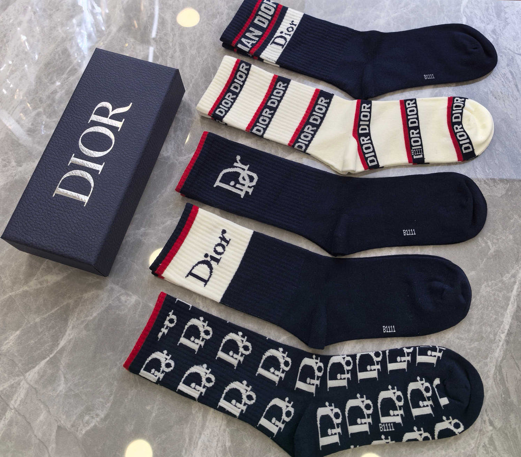 Dior Cotton Short Socks - 5-Pair Pack
