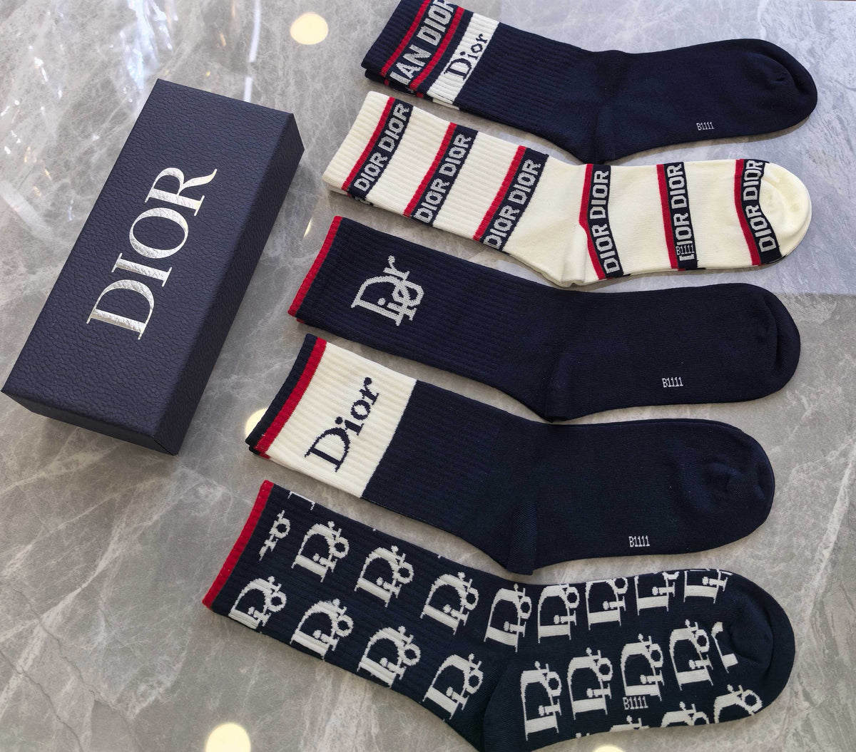 Dior Cotton Short Socks - 5-Pair Pack