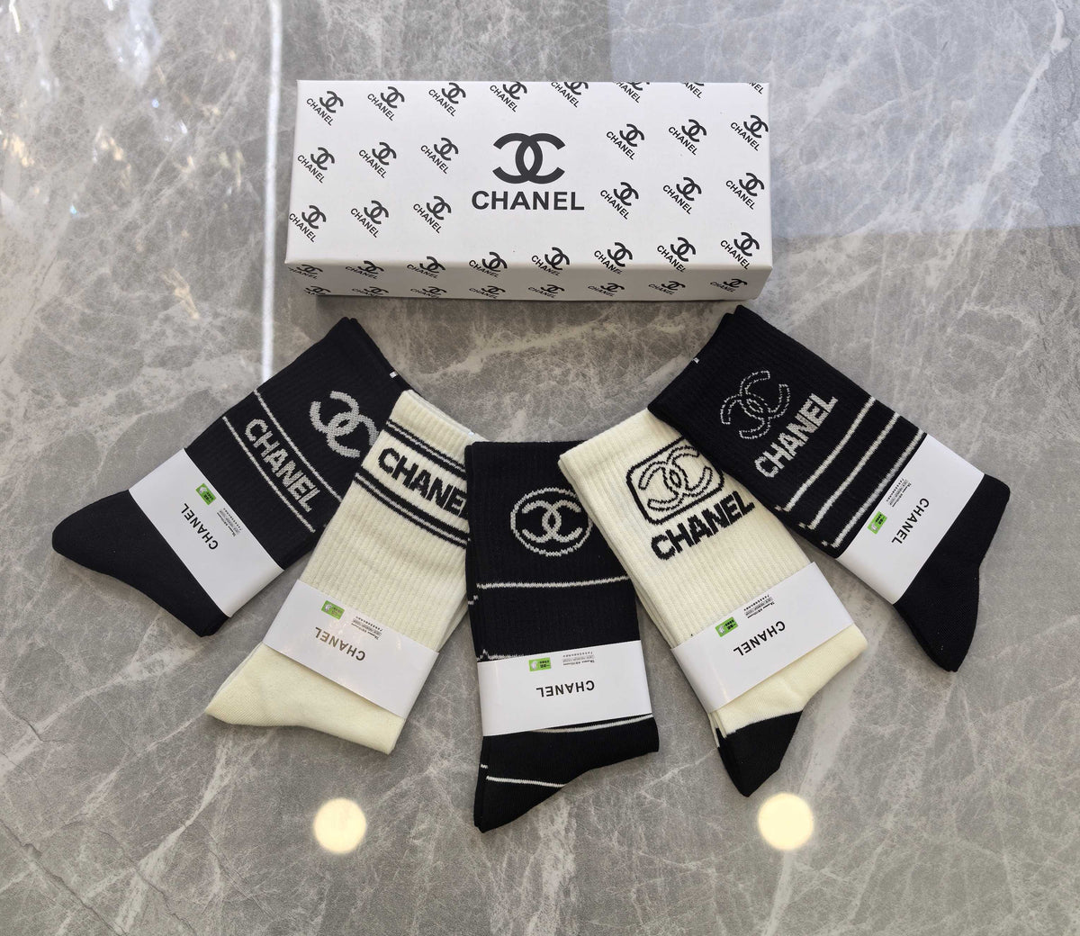 Chanel Cotton Crew Socks - 5-Pair Pack