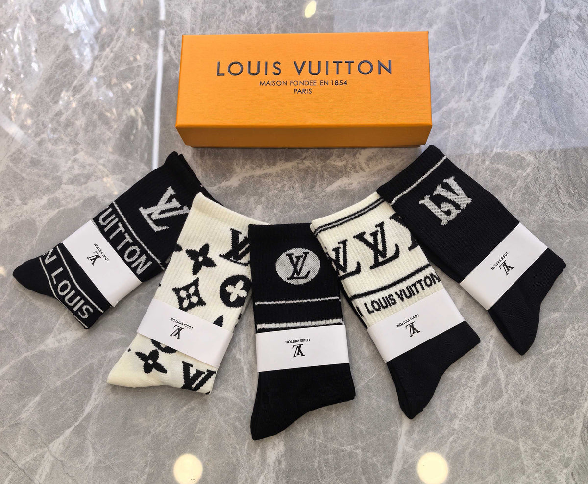 Louis Vuitton Cotton Crew Socks - 5-Pair Pack