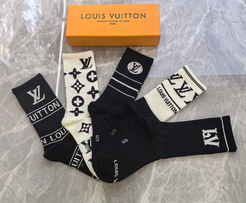 Louis Vuitton Cotton Crew Socks - 5-Pair Pack