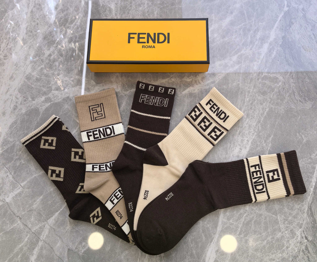 Fendi Cotton Short Socks - 5-Pair Pack