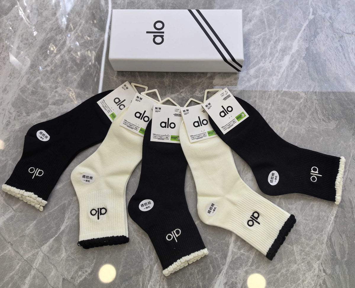 Alo Cotton Crew Socks - 5-Pair Pack