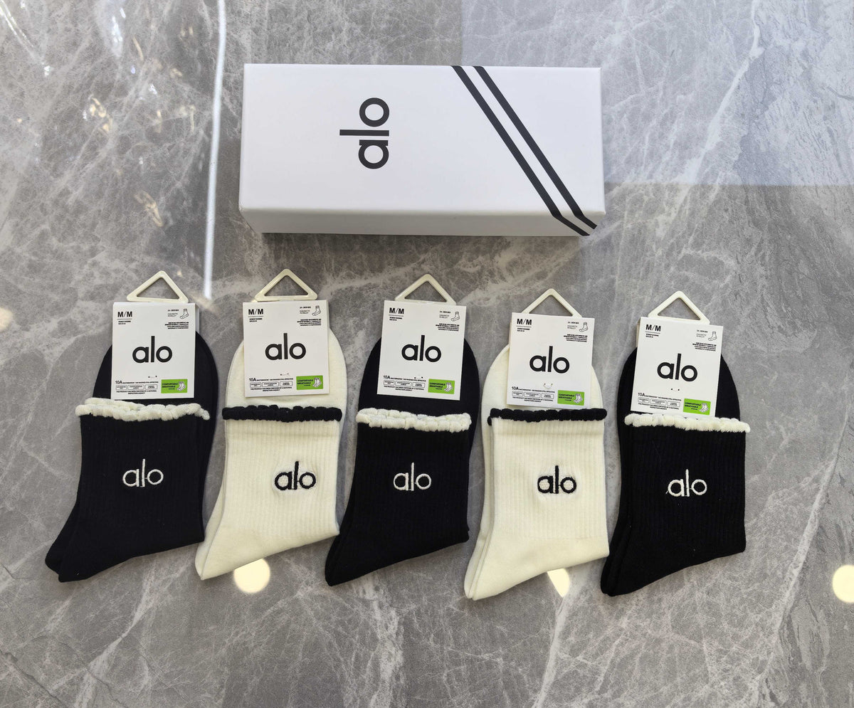 Alo Cotton Crew Socks - 5-Pair Pack