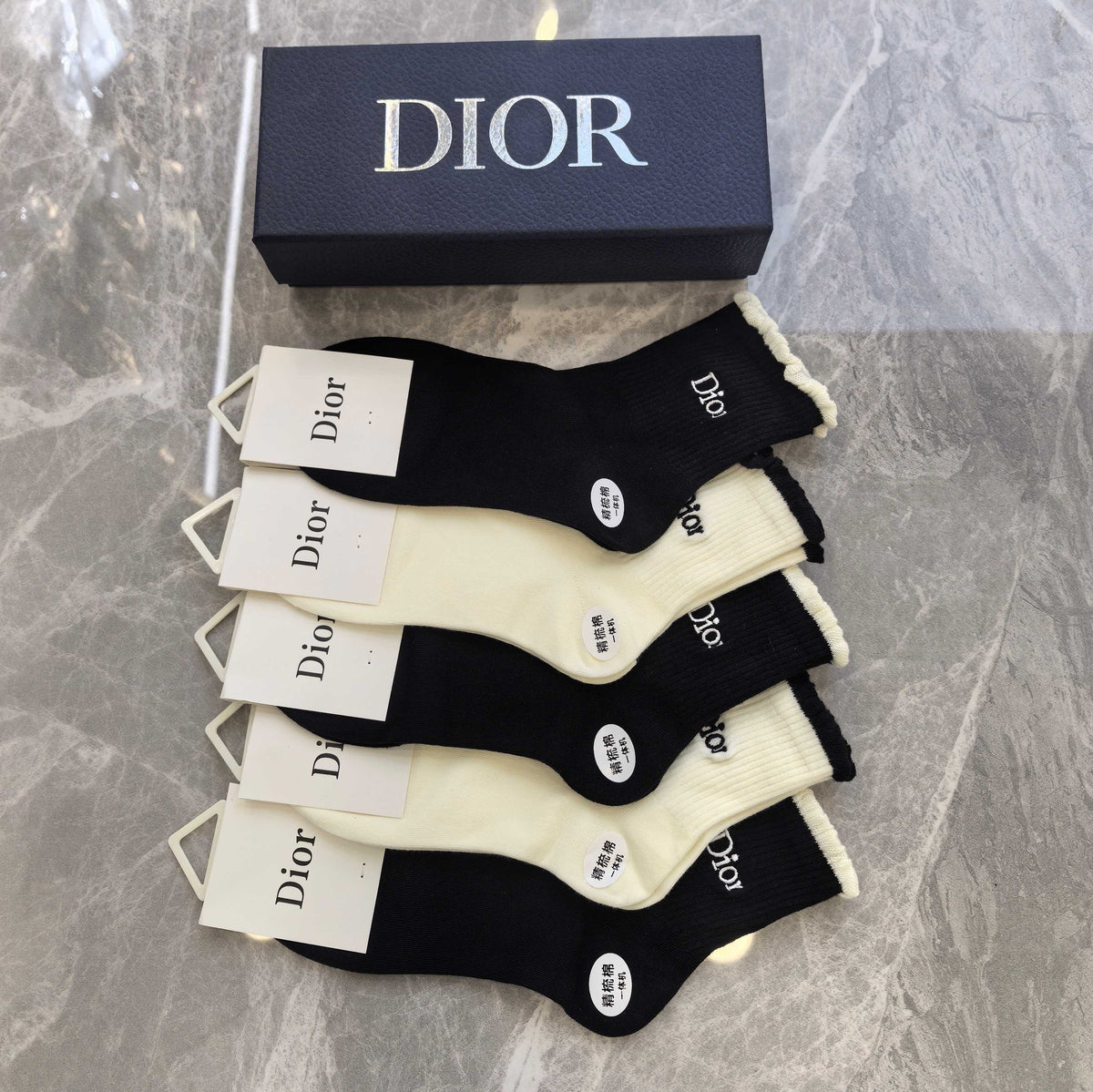 Dior Cotton Short Socks - 5-Pair Pack