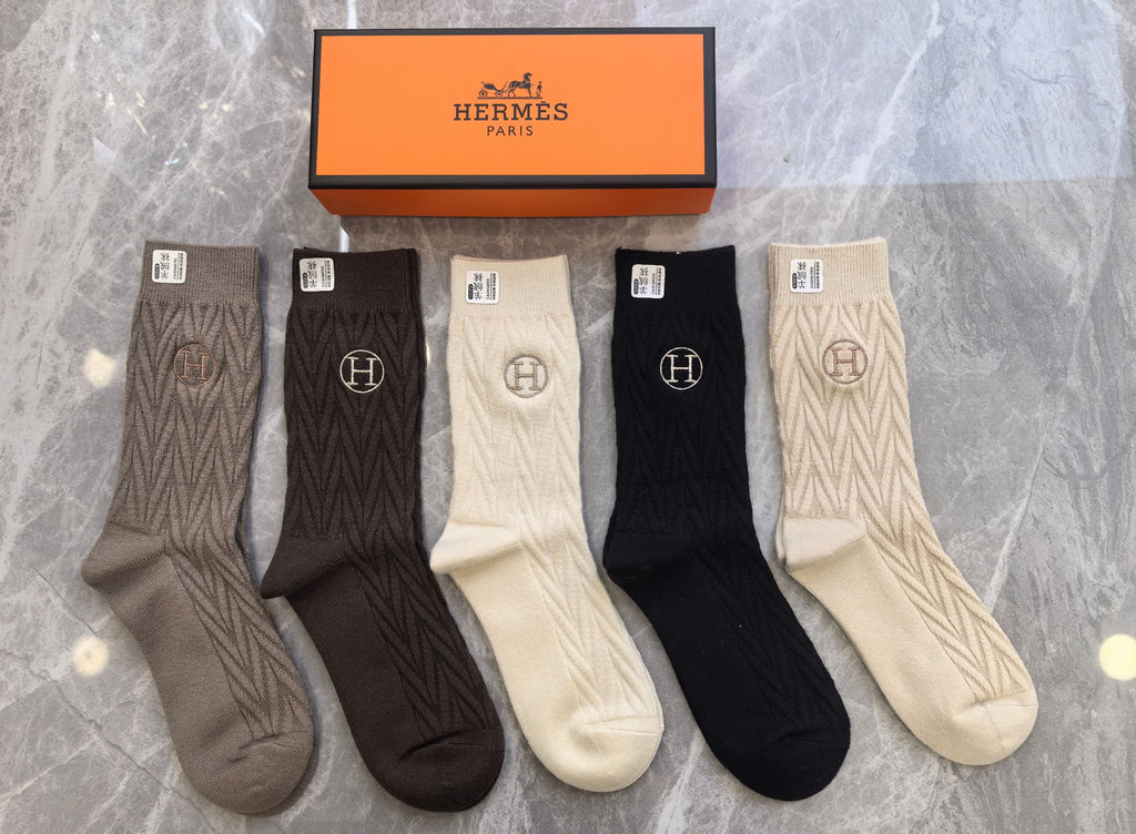 Hermes Crew Socks - 5-Pair Pack
