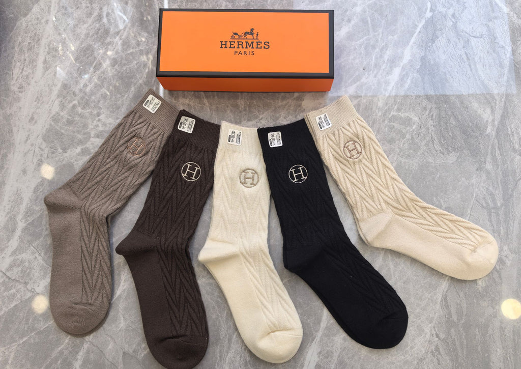 Hermes Crew Socks - 5-Pair Pack