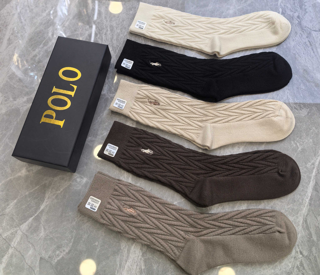 Polo Cashmere Crew Socks - 5-Pair Box